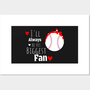 I'll Always Be his Biggest Fan / Biggest Fan Gift Idea / Baseball Mom Birthday Gift Posters and Art